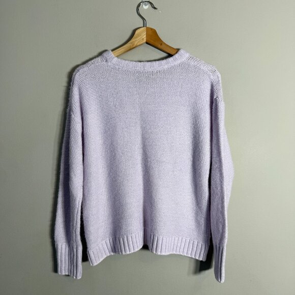 Banana Republic Chunky Cable Knit Sweater Pullover Women's Small Lilac Academia - Picture 3 of 11